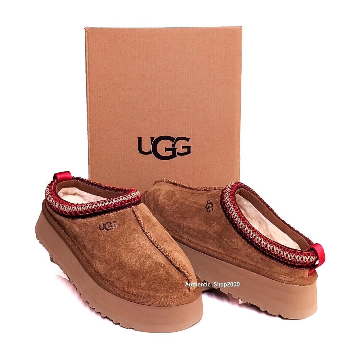 Ugg Brand Women`s Tazz Platform Slipper Shoes Chestnut