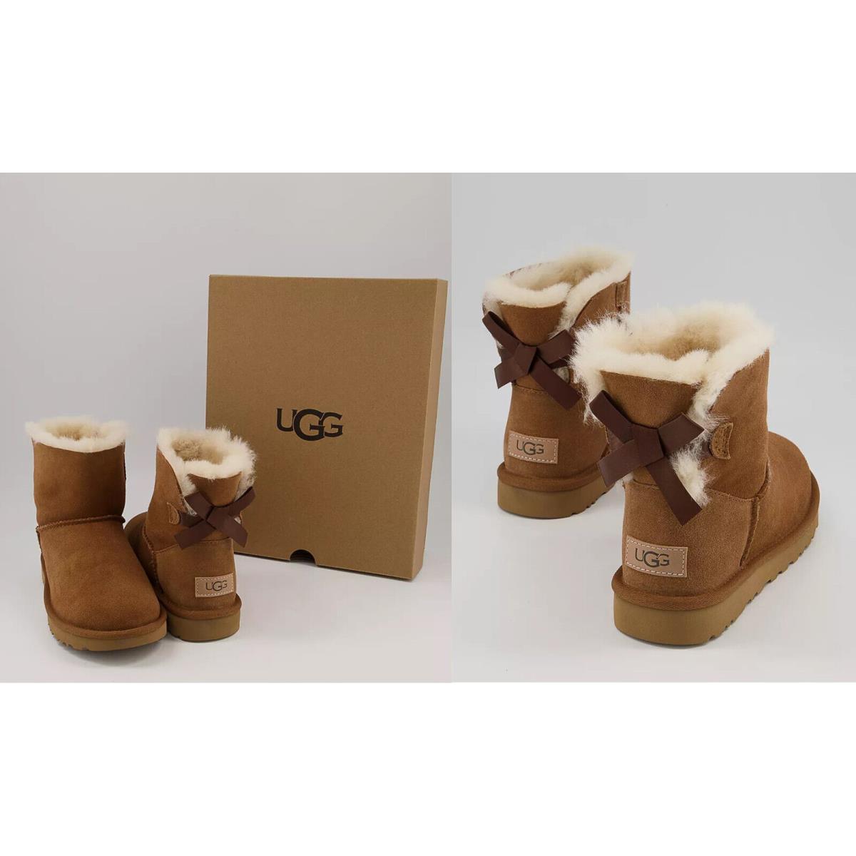 Ugg Brand 1016501 Mini Bailey Bow II Women`s Boots Shoes Chestnut