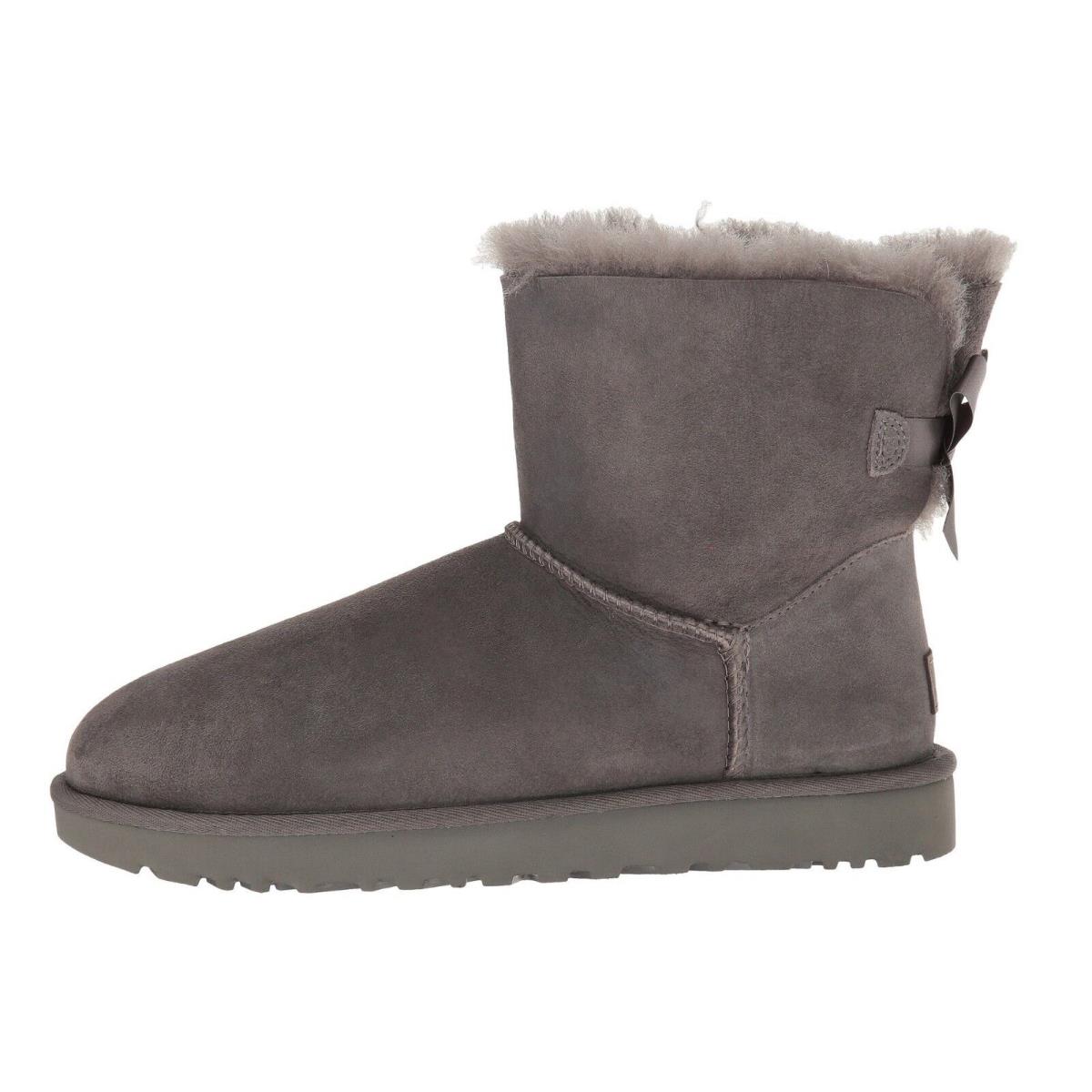 Ugg Women`s Mini Bailey Bow II Boots Black Chestnut Grey + Gray