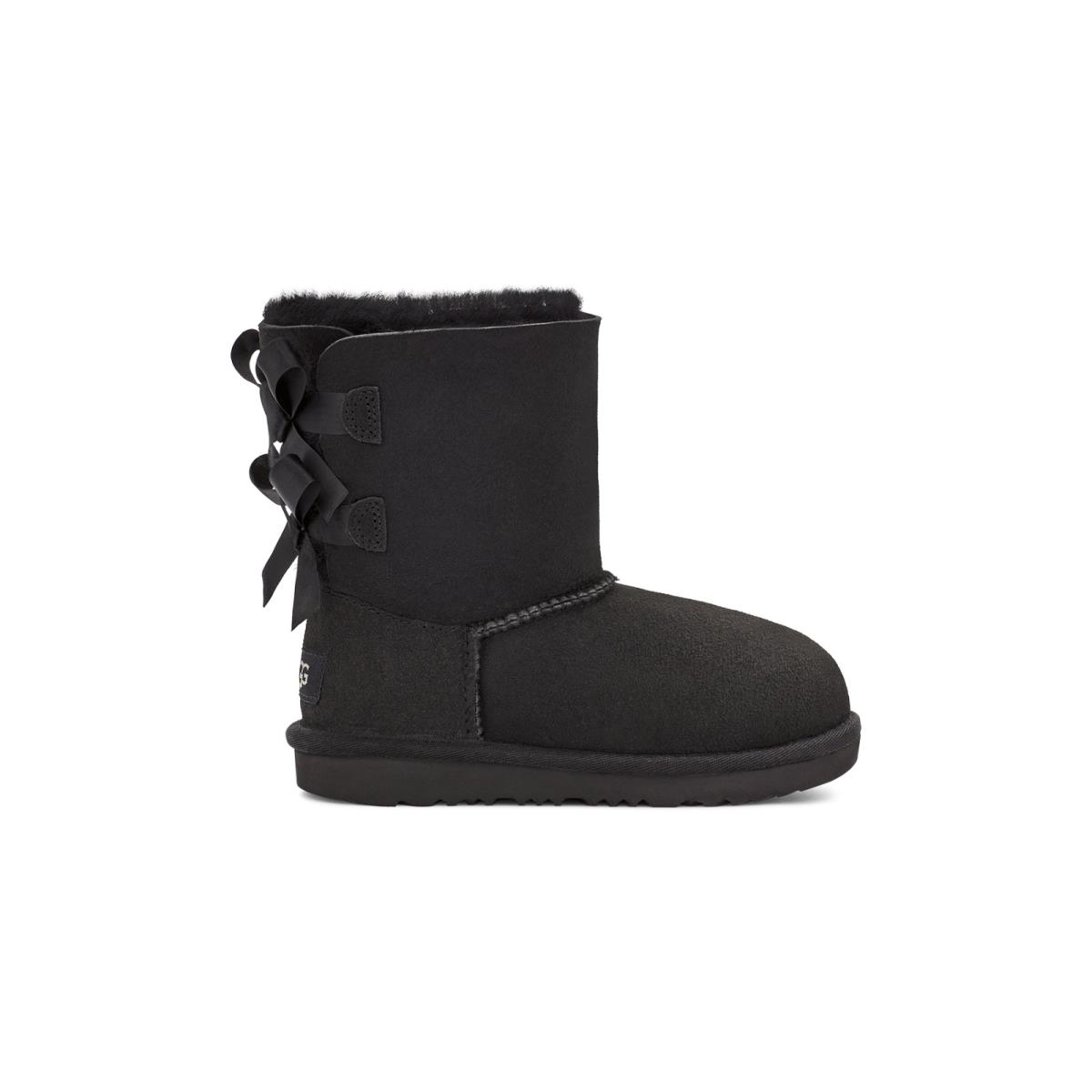 Ugg Kids Bailey Sweet Silky Bow II Winter Black Boots 1017394K-BLK