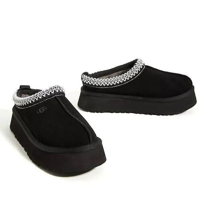 Women`s Shoes Ugg Brand Braid Black Tazz Platform Slippers 1122553