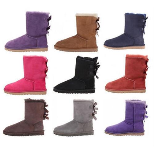 Ugg Australia Women Bailey Bow Ankle High Boots Winter Snow Shoes