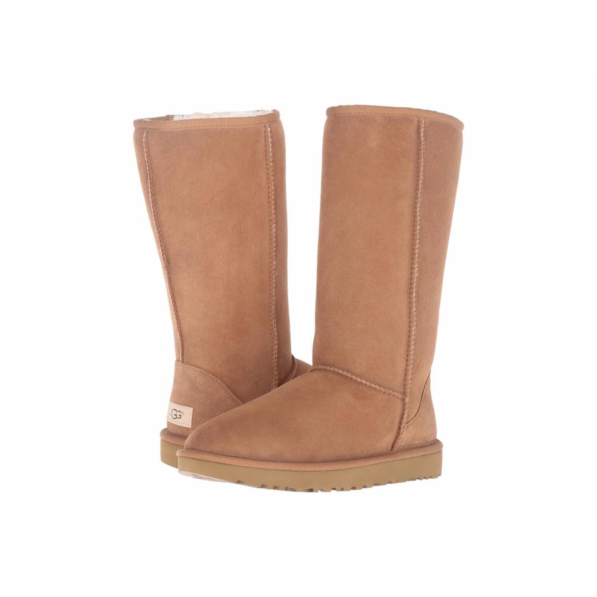 Women`s Shoes Ugg Classic Tall II Slip On Sheepskin Boots 1016224 Chestnut - Brown