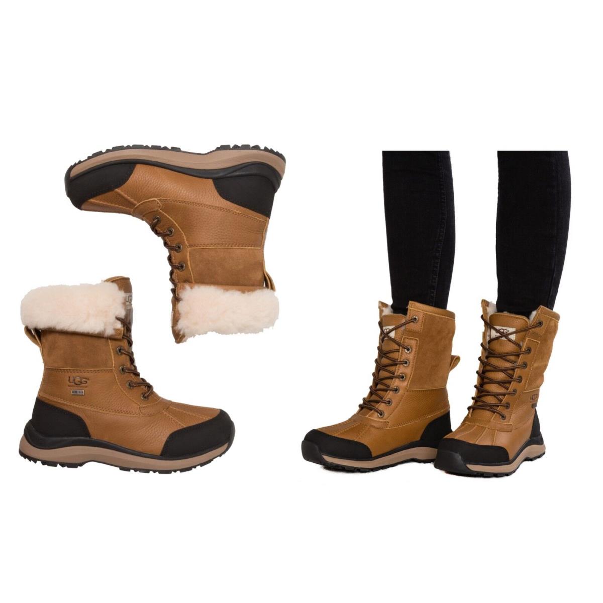 Ugg Brand Women`s Shoes Waterproof Adirondack Iii Snow Boots Chestnut