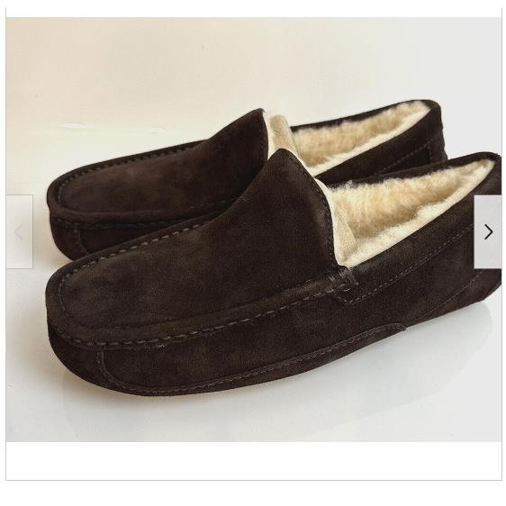 Ugg Ascot Moccasin Mens Dark Brown Slippers Size 9