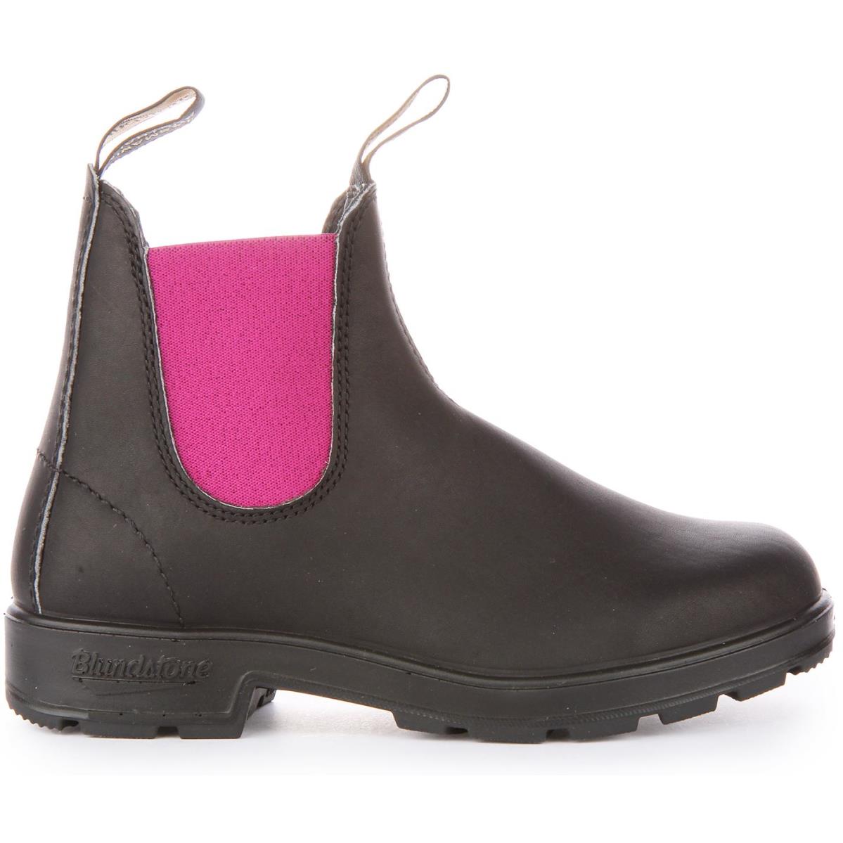 Blundstone 2208 Slip On Coloured Elastic Chelsea Black Fushia Womens US 5 - 10 - BLACK FUSHIA