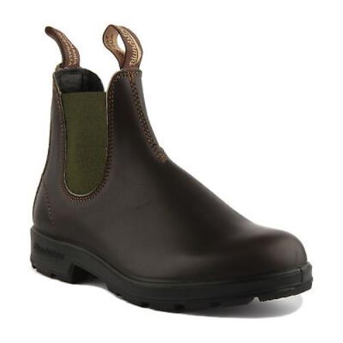 Blundstone 519 Unisex Pull On Leather Chelsea Boot In Brown Olive Size US 4 - 13 - BROWN OLIVE