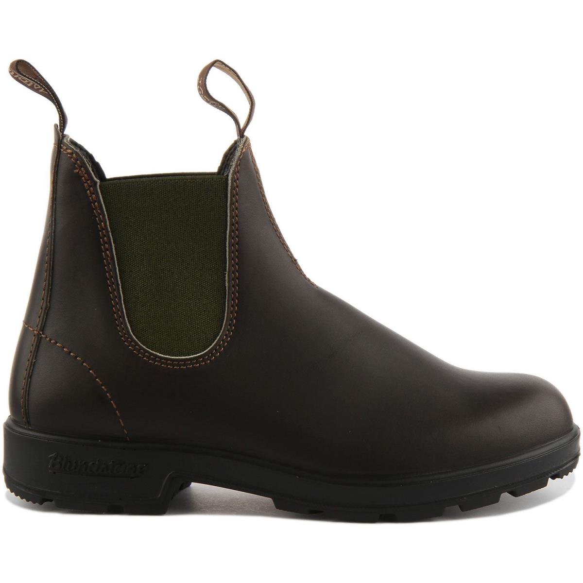 Blundstone 519 Unisex Pull On Leather Chelsea Boot In Brown Olive Size US 4 - 13 BROWN OLIVE