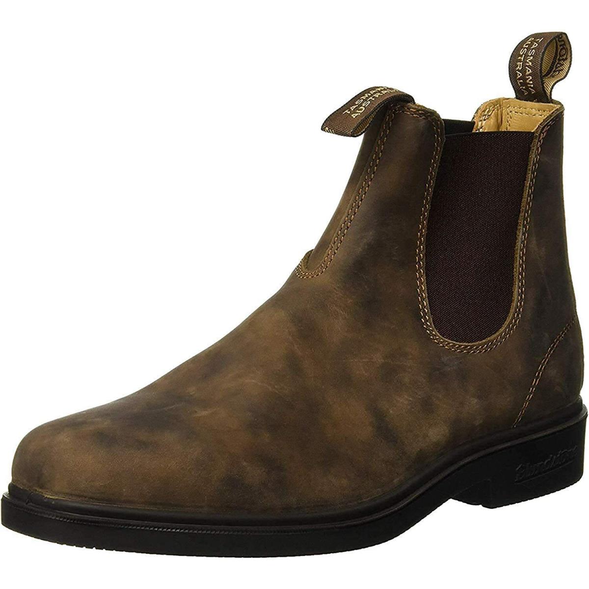 Men`s Blundstone Elastic Pull On Boots with Square Toe BL 1306 Rustic Brown