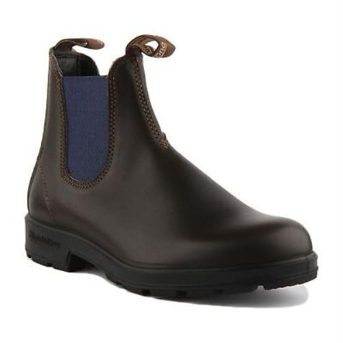 Blundstone 578 Unisex Pull On Leather Chelsea Boots In Brown Blue Size US 4 - 13