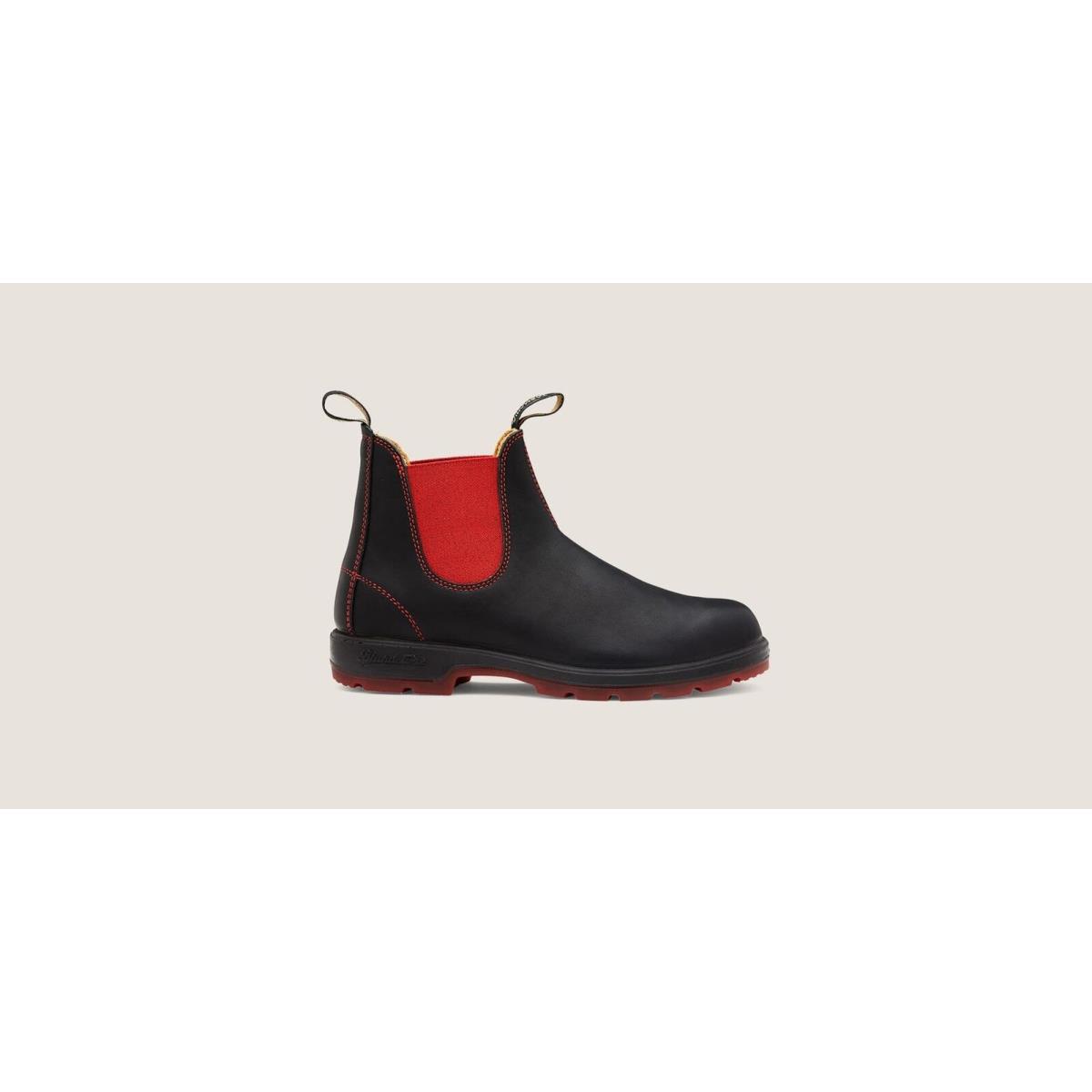 Blundstone Men`s Chelsea Black Water-resistant Lightweight Leather Boot 1316 Black/Red