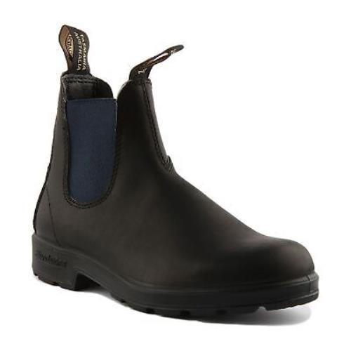 Blundstone 1917 Unisex Pull On Leather Chelsea Boots In Black Blue Size US 4- 13 - BLACK BLUE
