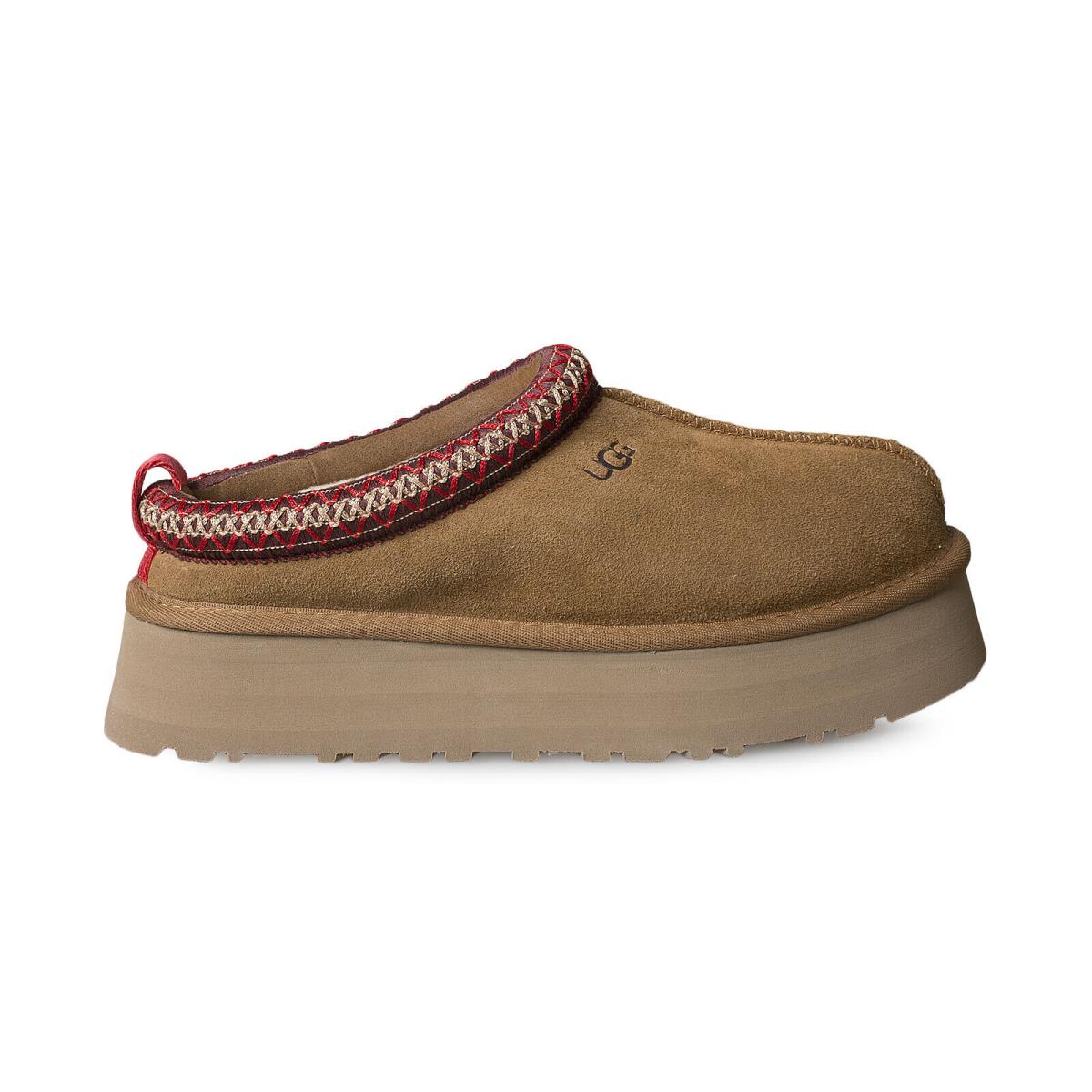 Ugg Tazz Chestnut Suede Mule Platform Shoes Women`s Slippers Size US 9/UK 7