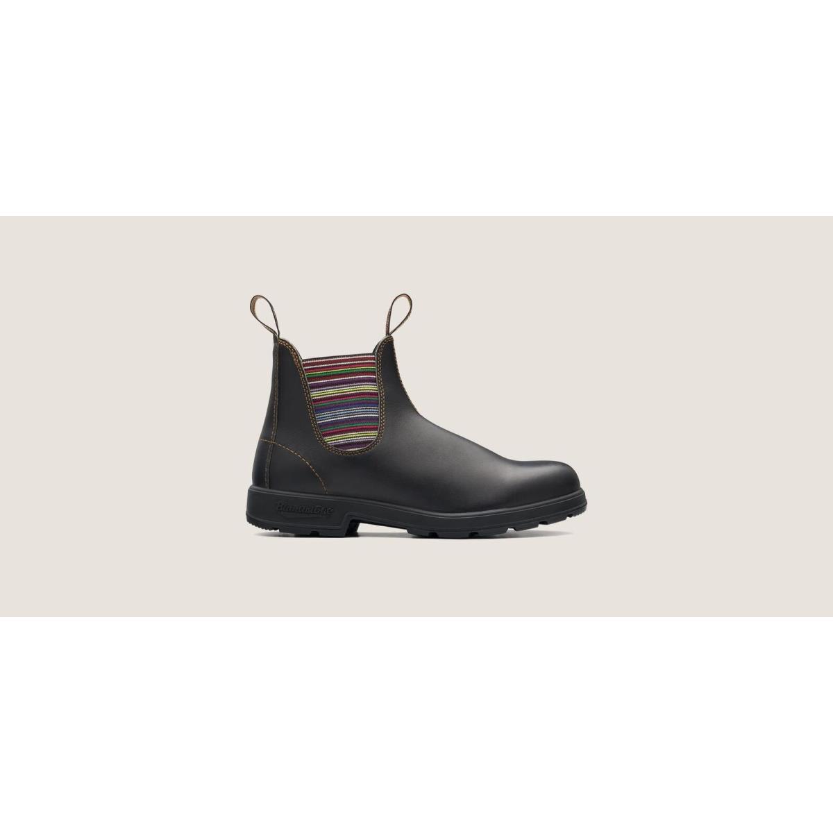 Blundstone Women`s Chelsea Water-resistant Brown Lightweight Leather Boot 1409 Brown/Stripes