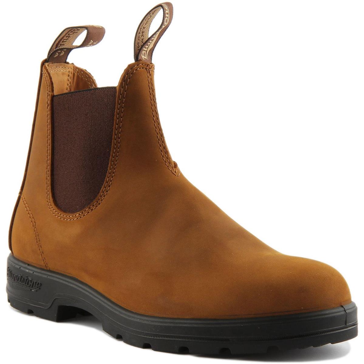 Blundstone 562 Unisex Pull On Leather Chelsea Boots In Tan Size US 4 - 13