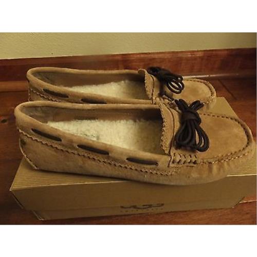 Size 5 Ugg Womens Meena Warm Slip On Loafers Shoes Chestnut Moccasins Slippers