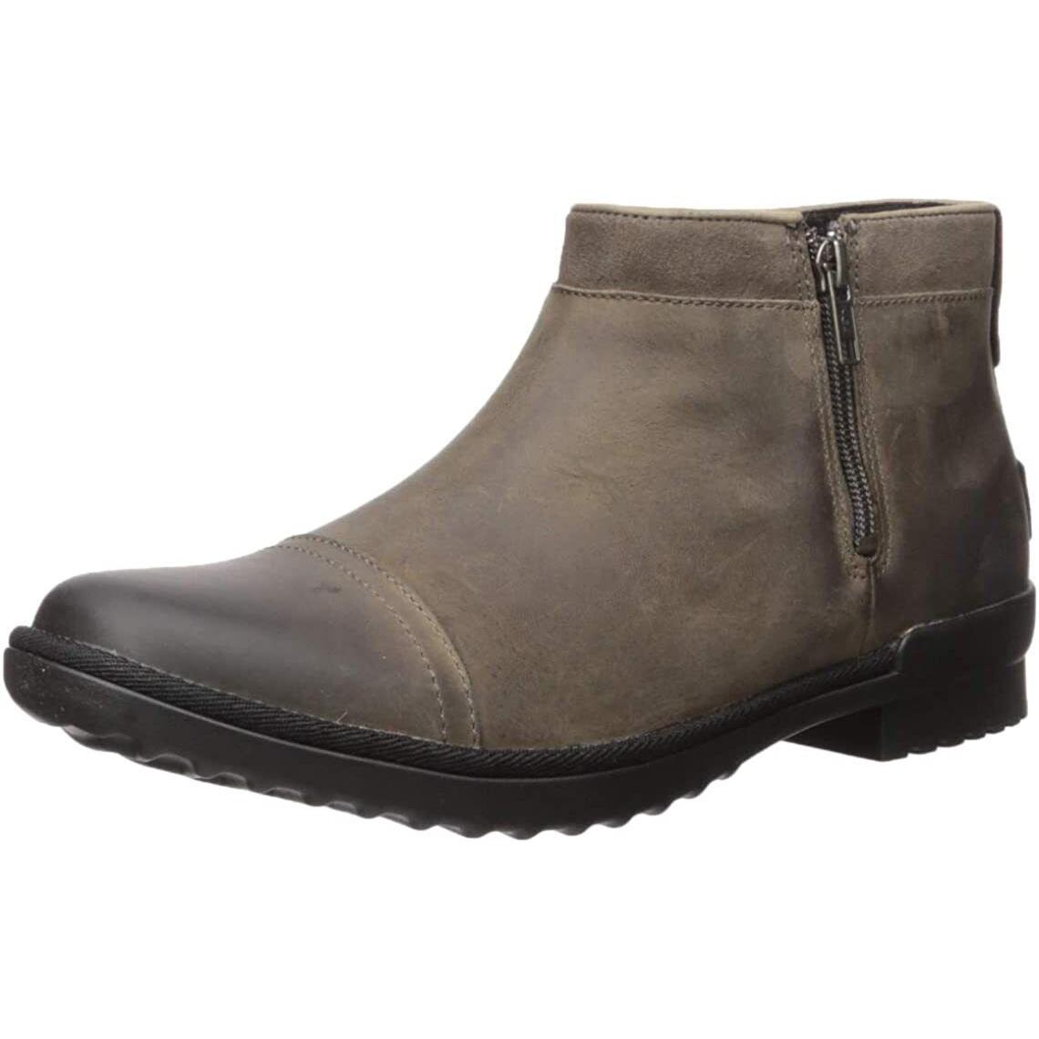 Ugg Waterproof Attell Leather Ankle Boots 5.5 Women or Big Kids 3.5 + Shoe Bag - Mole