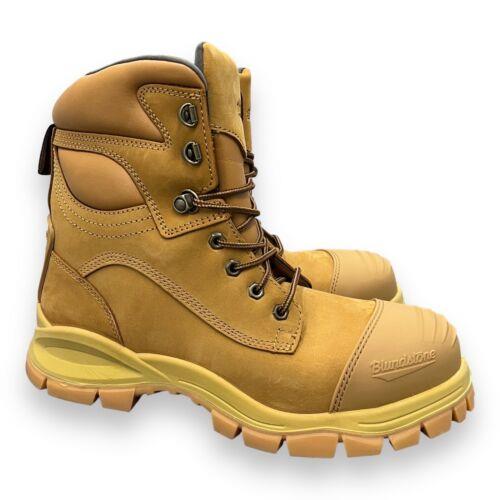 Blundstone Boots Men s 11 Wheat Work Series Zip Up 992 Steel Toe Water Resistant