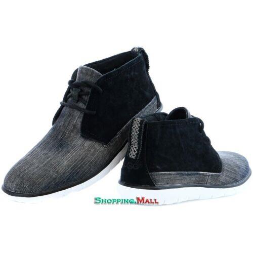 Ugg Mens Freamon Washed Denim Chukka Boots Shoes Black Size 7