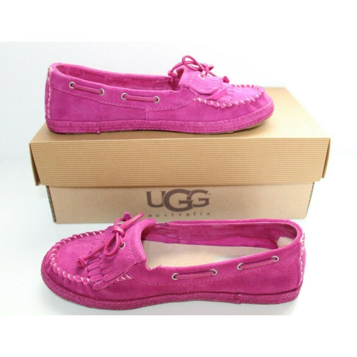 Ugg Australia 1006084K Vtpk 5 Kids Annika Moccasins Suede Shoe Slipper Pink 5