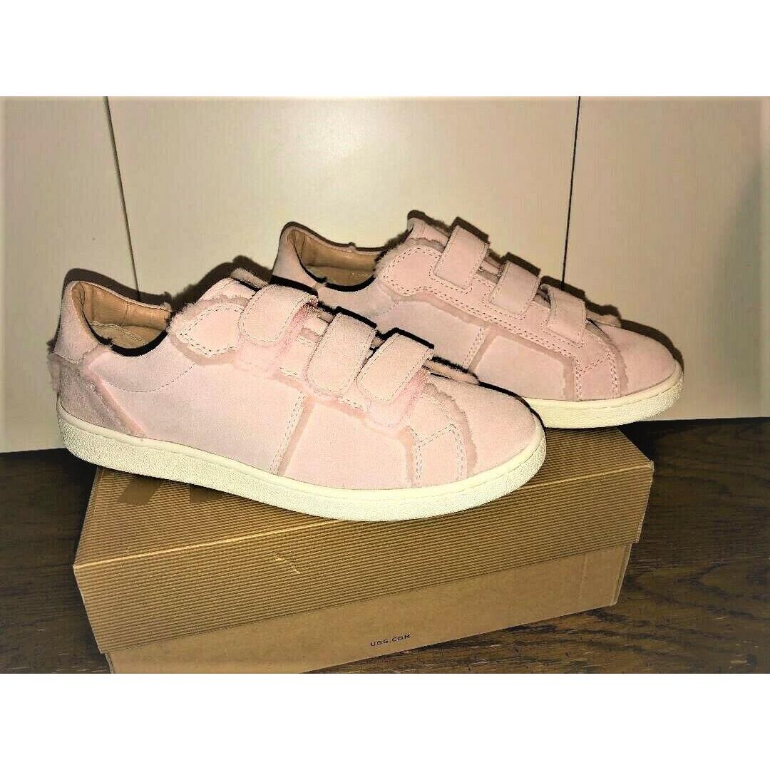 Ugg Alix Spill Seam Shell Pink Suede Sneaker Shoes Women`s Size 9.5