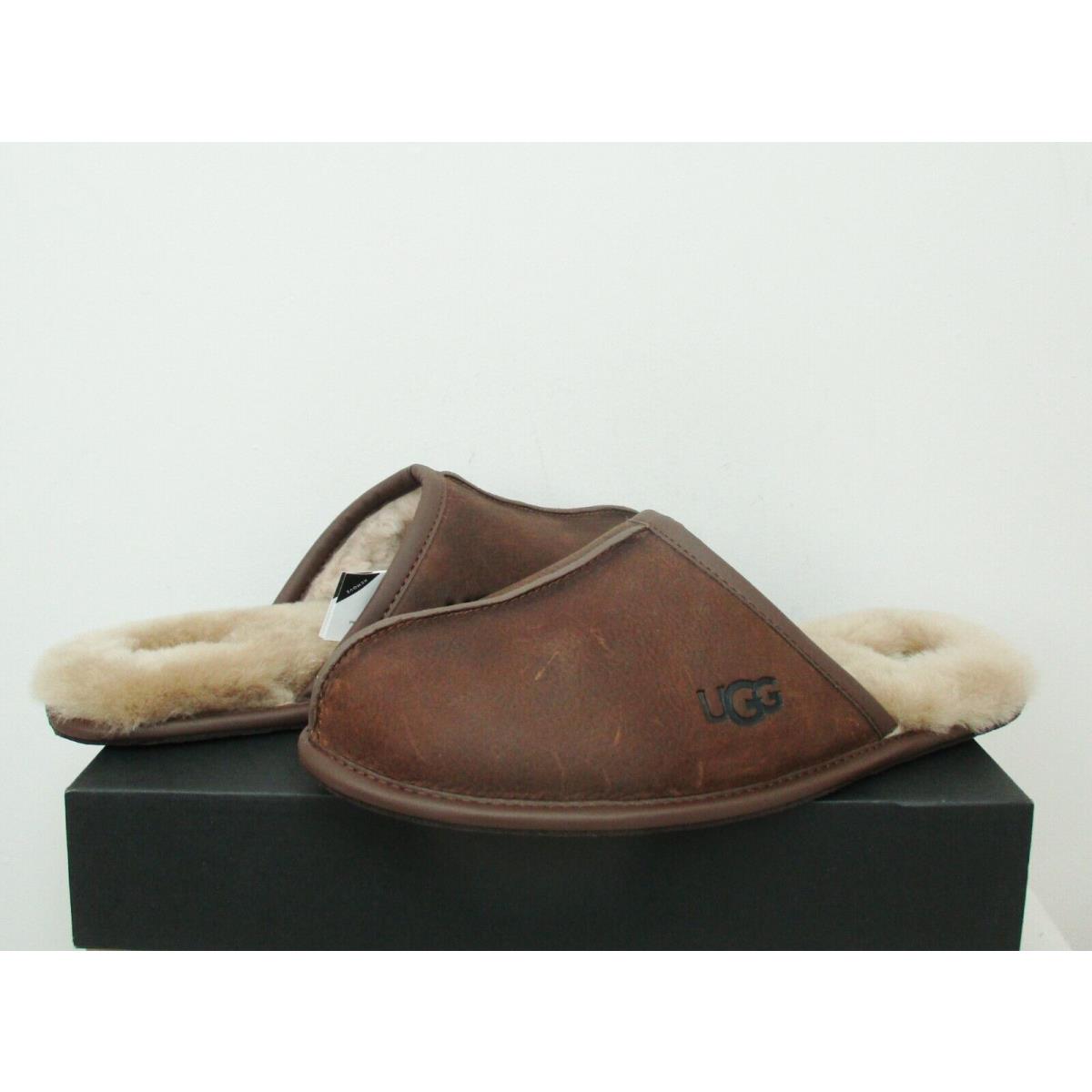 Ugg Men`s Scuff Leather Slipper Scuff Shoes 11US Tan