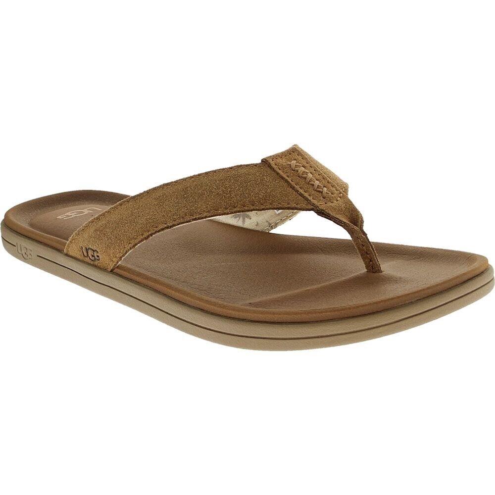 Ugg Brookside Chestnut Brown Suede Flip Flop Mens Sandals Casual Summer Shoes 7