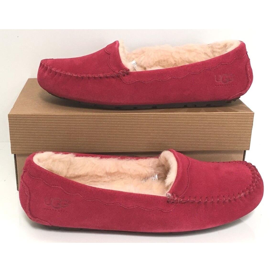 Ugg Australia 57322 Red 6 Women Moccasins Suede Slipper Shoes Burgundy Wine 6