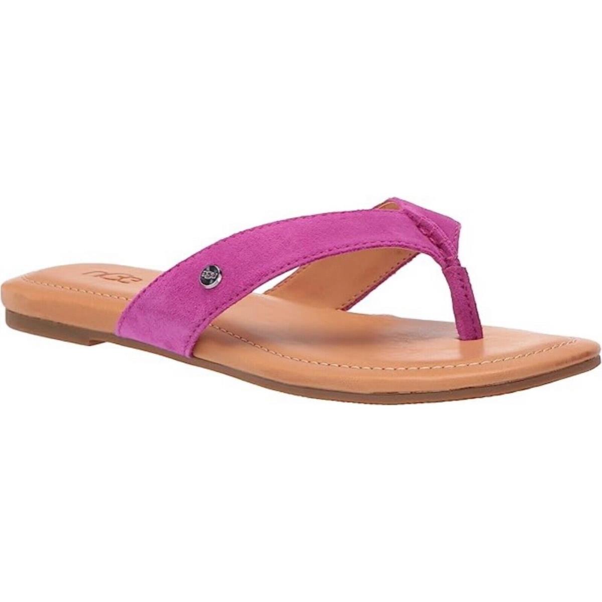 Ugg Tuolumne Pink Suede Leather Flip-flop Sandal Women`s Casual Summer Shoes 6.5