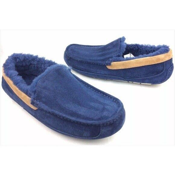 Ugg Mens Ascot Slipper Shoes Nwnv Navy Blue Size 8