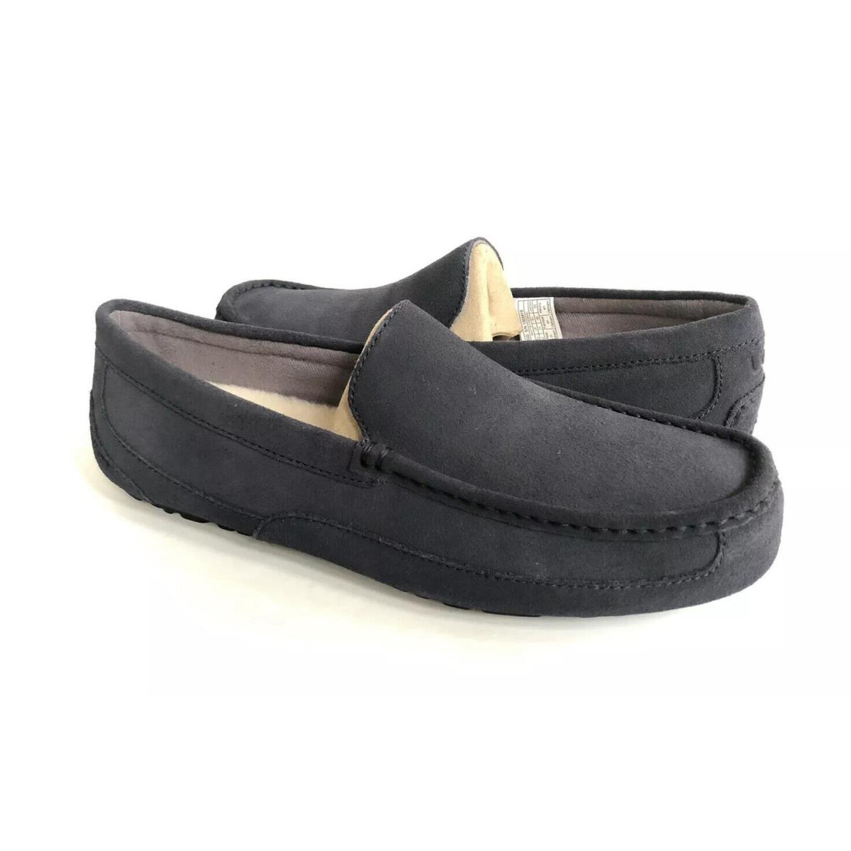 Ugg Men Alder Navy Shearling Lined Moc Loafer Suede Shoe US 8 / EU 40.5 / UK 7