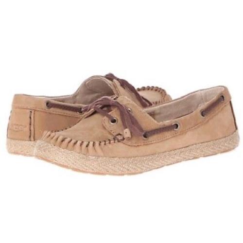 Ugg Women`s Tylin Chestnut Nubuck Boat Shoe 9.5 B - Medium