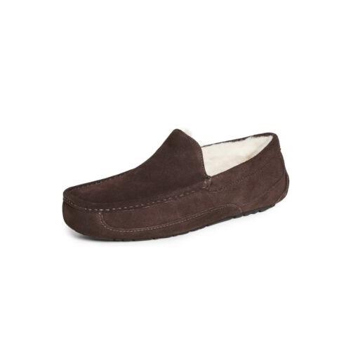 Ugg Men`s Ascot Slippers 5775 Shoes Sheepskin Espresso Suede Size 8