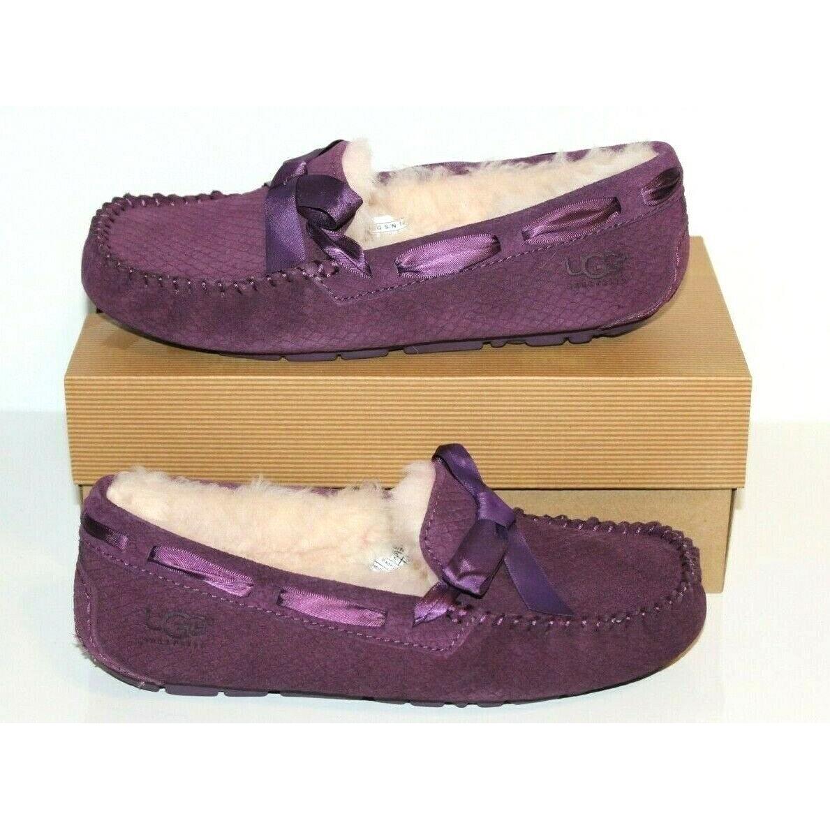 Ugg Australia 1007575 Women Dakota Exotic Moccasins Suede Slipper Shoes Purple 6