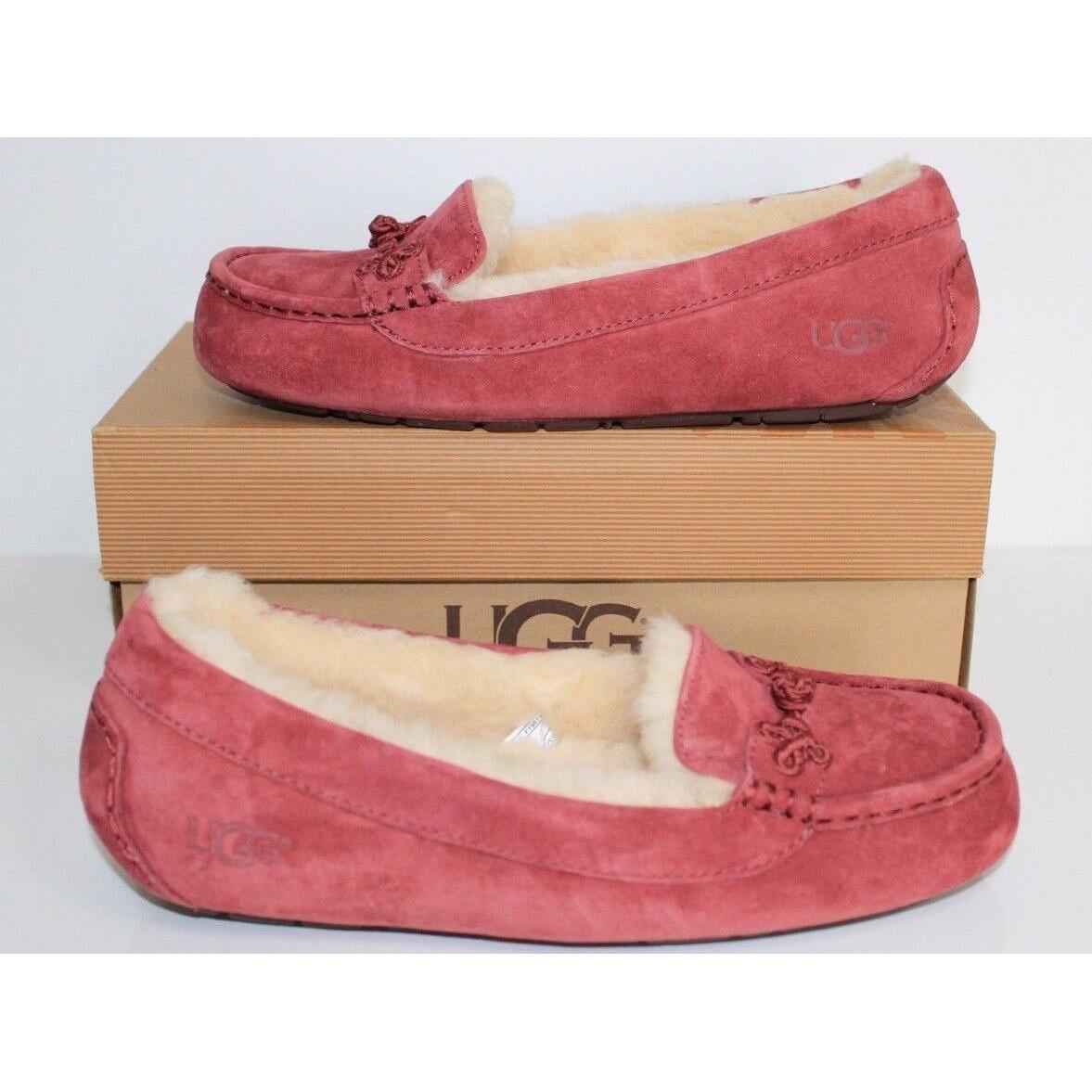 Ugg Australia 1009276 RD 5 Women Suki Moccasins Suede Slippers Shoes Red 5