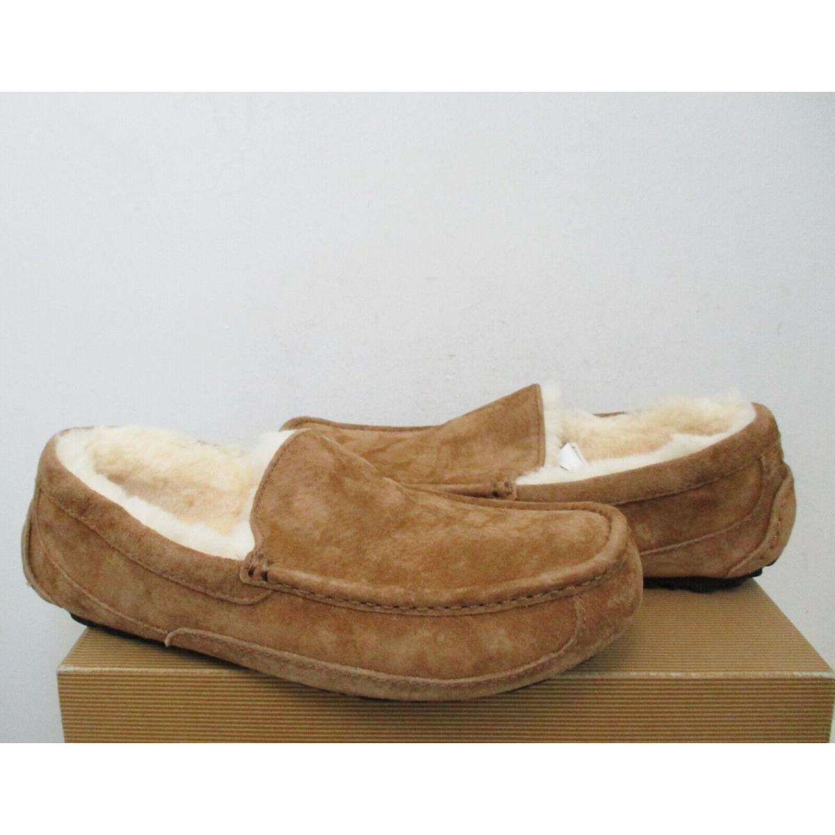 Ugg Australia Men`s Ascot Slippers Shoes 9US Chestnut Brown Suede