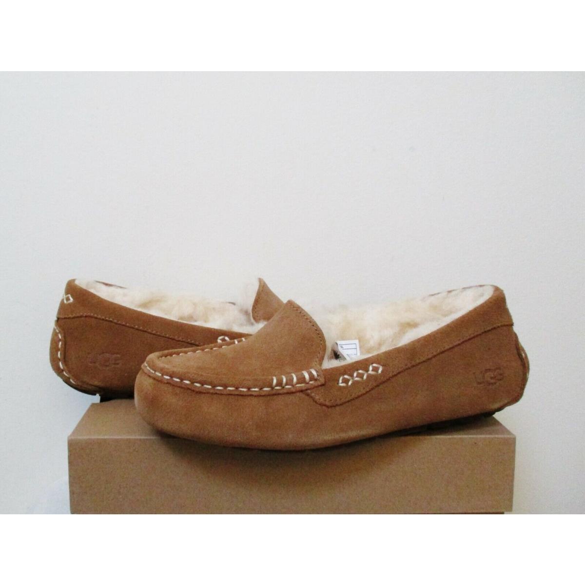 Ugg Women`s Ansley Suede Slipper Shoe Chestnut Brown Suede 7US