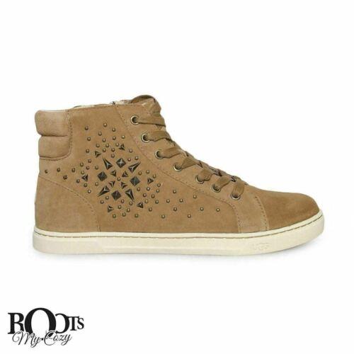 Ugg Gradie Deco Studs Chestnut Leather Lace UP Women`s Shoes Size US 7/UK 5.5