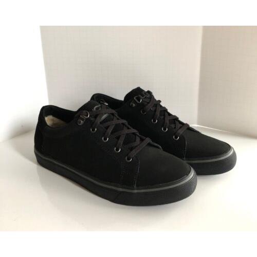 Ugg Brock Shoe Men`s 7 Black Leather Suede Waterproof Casual Lace Up Sneaker