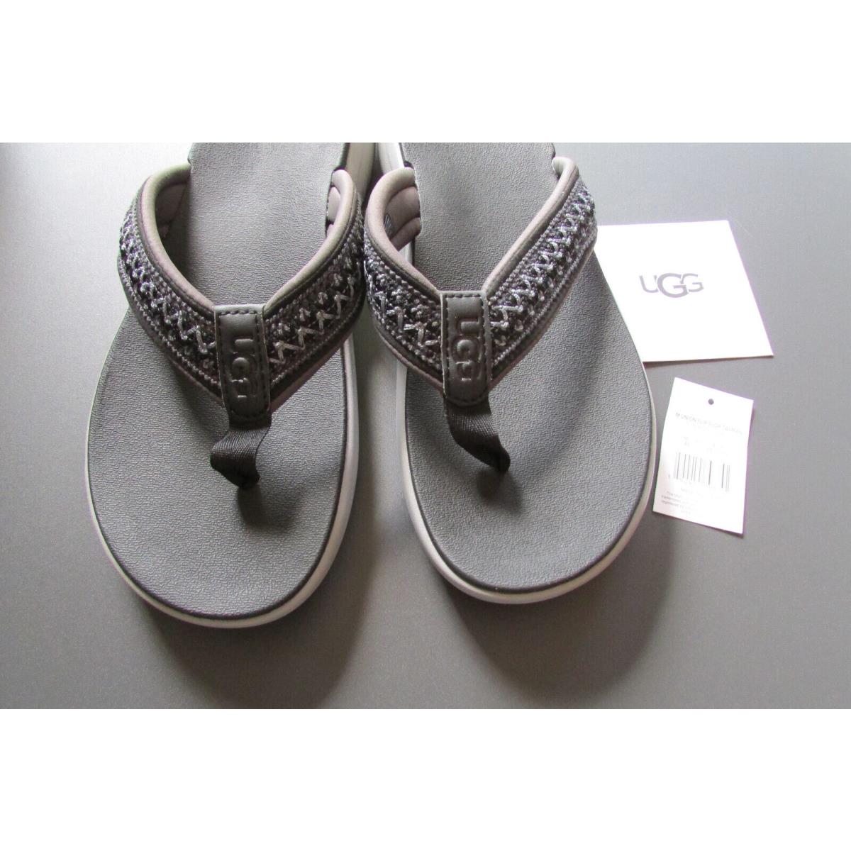 Ugg Sandal Shoes Union Tasman Flip Flops Black Gray Size 10