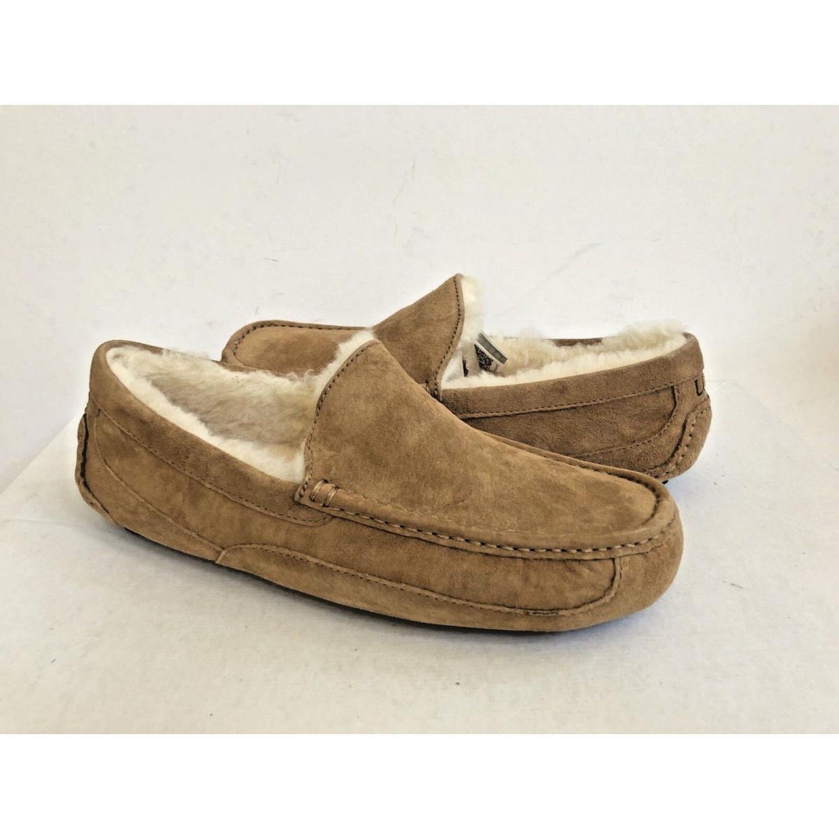 Ugg Ascot Chestnut Suede Shearling Lined Moccasin Shoe US 8 / EU 40.5 / UK 7