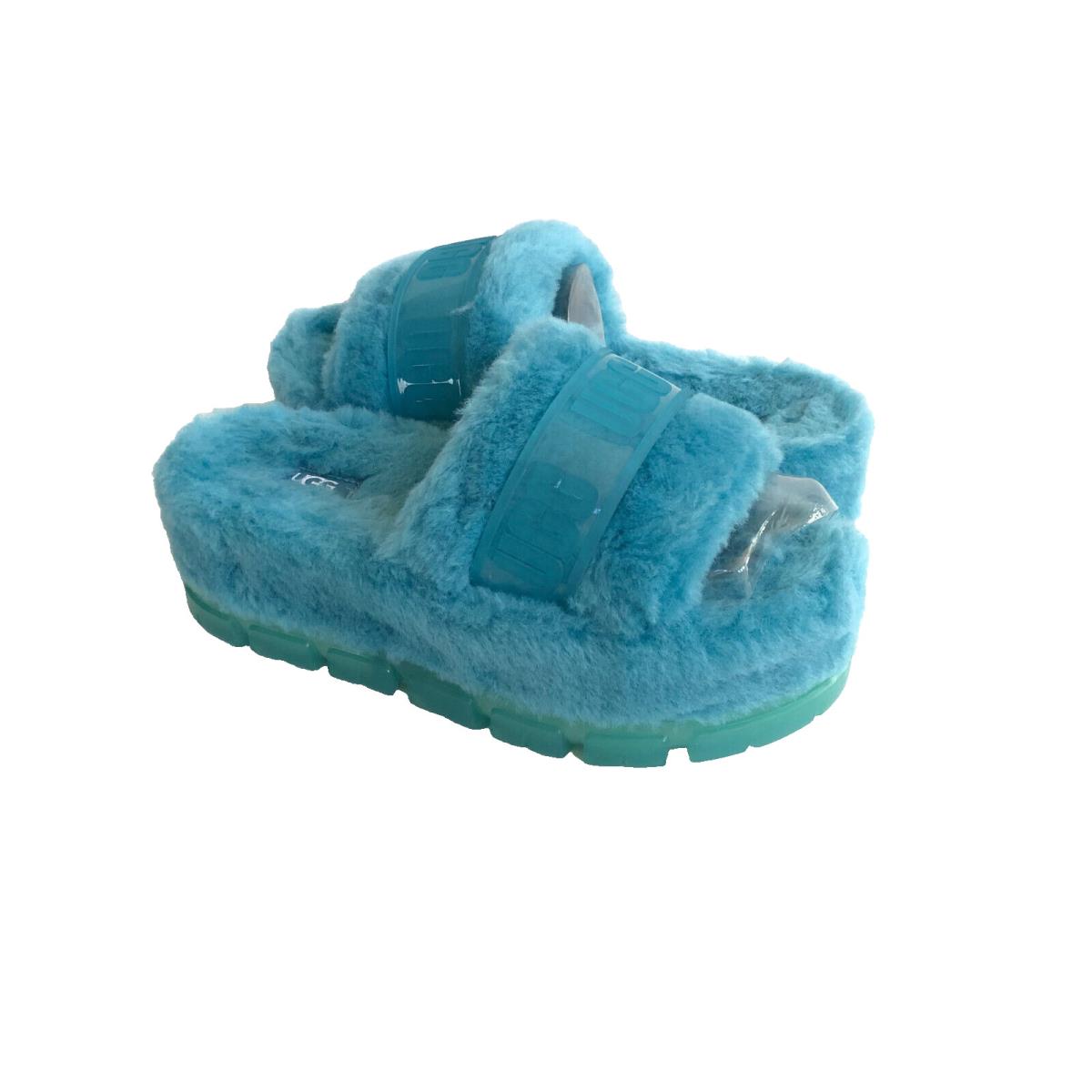 Ugg Fluffita Clear Slide Tidal Wave Shearling Platform Sandal US 7 / EU 38 /uk 5