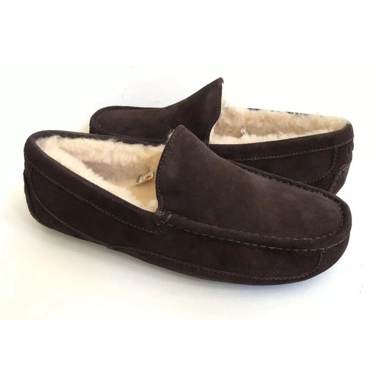 Ugg Ascot Espresso Suede Shearling Moccasin Shoe US 13 / EU 46 / UK 12