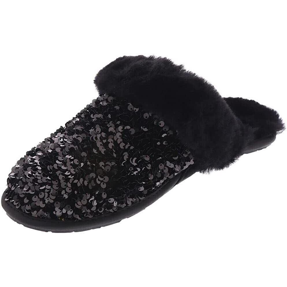 Ugg Women`s Sequin Scuffette Slipper Shoes Sheepskin Lining 7