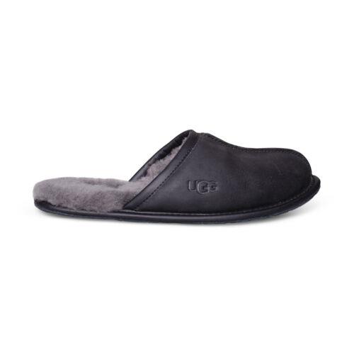 Ugg Scuff Leather Black Classic Comfort Shoes Men`s Slippers Size US 9/UK 8