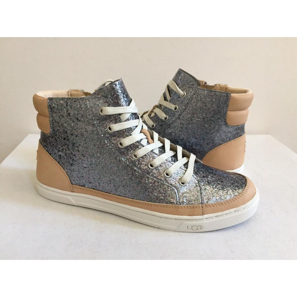 Ugg Gradie Glitter Gunmetal Ankle Sneakers Leather Shoe US 9.5 / EU 40.5 / UK 8