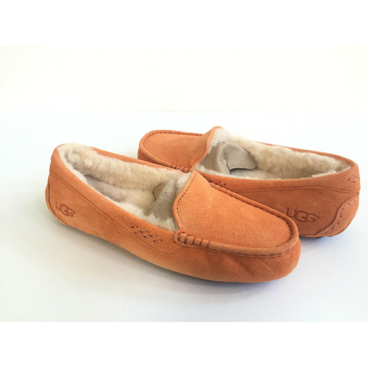 Ugg Ansley Blood Orange Shearling Lined Moccasin Shoe US 6 / EU 37 / UK 4.5