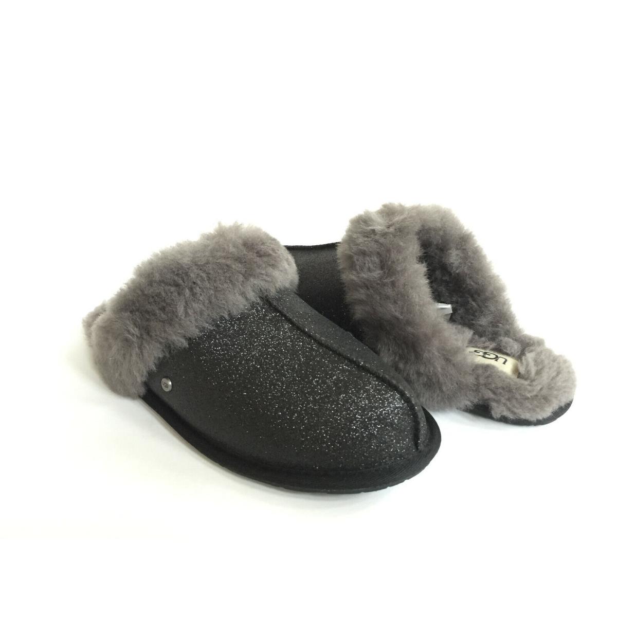 Ugg Scuffette II Sparkle Black Wool Shearling Lined Slipper US 6 / EU 37 / UK 4