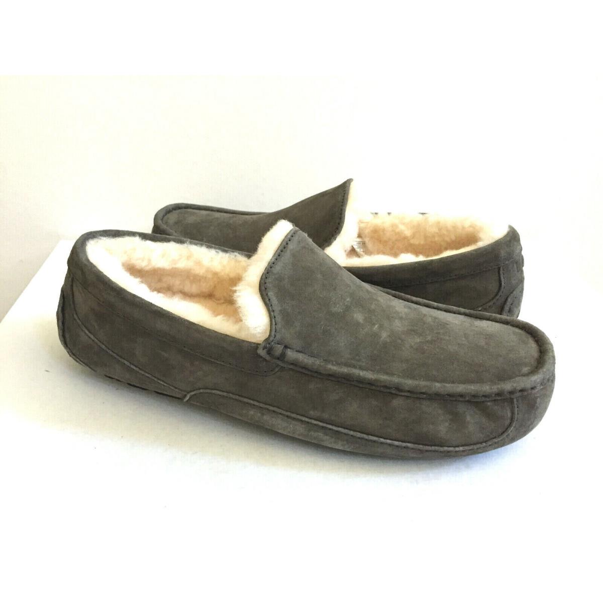 Ugg Ascot Charcoal Suede Shearling Lined Moccasin Shoe US 8 / EU 40.5 / UK 7