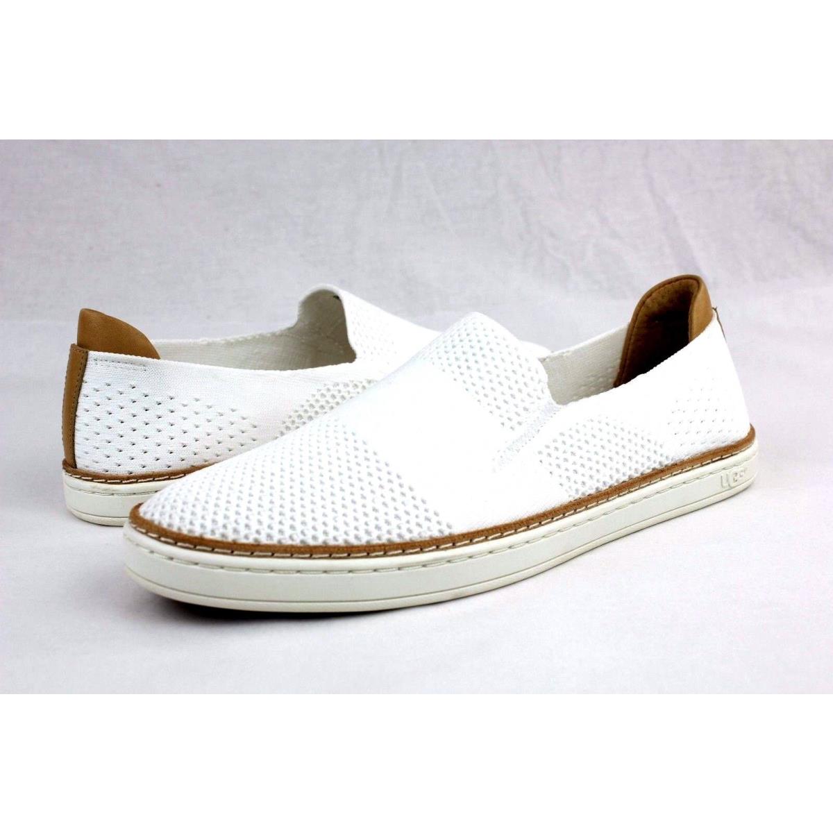 Ugg Sammy Knit and Leather White Fashion Sneaker Tennis Shoe Size 9.5 US